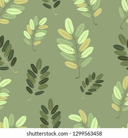 seamless pattern with light green leaves
