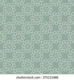 Seamless pattern of light leaves or hearts on olive-green background