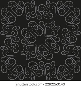 Seamless pattern, light linear pattern, monogram on a dark background. Design for banner, leaflet, print, poster, wallpaper, fabric. Abstract geometry.
