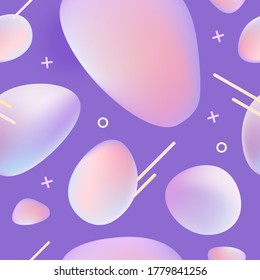 Seamless pattern with light liquid gradient drops. Vector editable abstract background design.