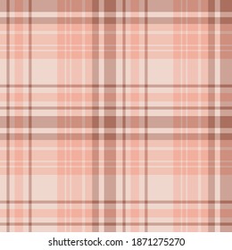 Seamless pattern in light orange and beige colors for plaid, fabric, textile, clothes, tablecloth and other things. Vector image. 