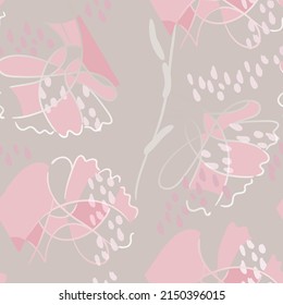 Seamless pattern of light pink carnation illustration. You can use it as a wrapping paper for Mother's Day, etc. It will be a pattern that can be combined and connected.