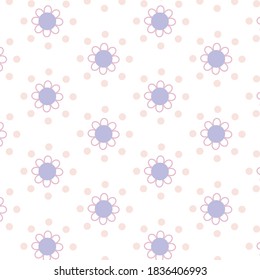 Patrón sin foco de flores moradas claras sobre fondo blanco. puede utilizarse para envolver papel, sitio web, papel pintado y tarjetas de visita, etc.