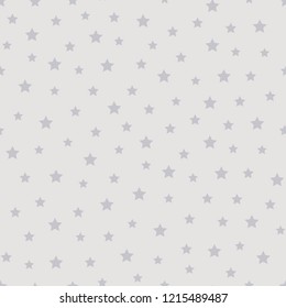 Seamless pattern of light stars on a light gray background.