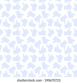 Seamless Pattern. Light Thumb Up Icons. Vector Illustration 