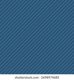 Padrão contínuo de listras diagonais azul-claro em um fundo azul-profundo, vetor mínimo limpo ideal para layouts modernos, cartazes e web design.