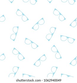 seamless pattern: light-blue silhouettes of glasses