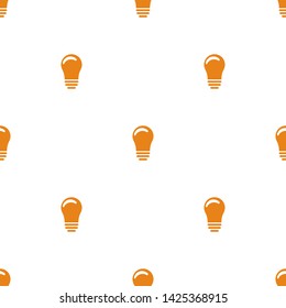 Seamless pattern with lightbulb on white background. Flat style icon of utilities. Symbol of light. Vector illustration for design, web, wrapping paper, fabric, wallpaper.