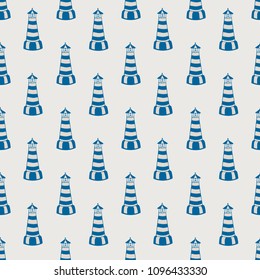 Seamless pattern with lighthouses  on white background
