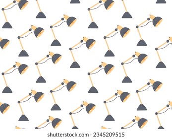 Seamless pattern of lighting fixtures for home decor. Decorative table lamp. Lighting for interior design.