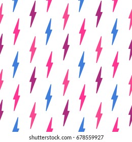 Seamless pattern with lightning on a white background.