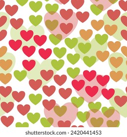 Seamless pattern with ligt blue hearts on dark blue background. hearts on purple background, seamless pattern. 
