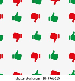 seamless pattern with like and dislike icon