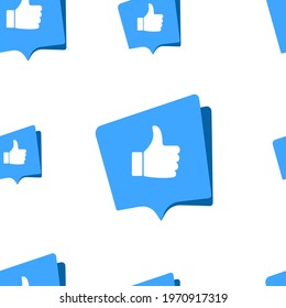 seamless pattern with like and dislike icon