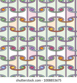 Seamless pattern like paper scrolls. Abstract vector textile background