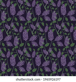 Seamless pattern lilac flower in garden