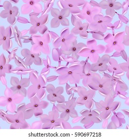 Seamless pattern with lilac flowers