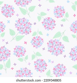 Seamless pattern with lilac flowers. Floral background with abstract bright flowers. Botanical pattern with pastel colors flowers. For textiles, wrapping paper, gift paper, fabric.