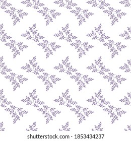 Patrón sin foco con hojas de lila sobre fondo blanco. Se puede usar para servilletas, papel envolvente, tela, mantel, cortinas, como fondo, para el embalaje.