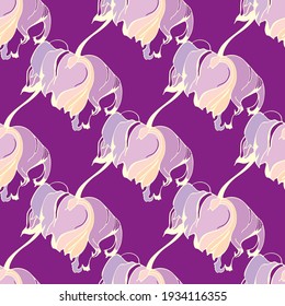 vector barroco lilac de patrón transparente 