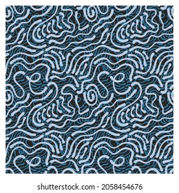 Seamless pattern of lilac waves with inscription love.