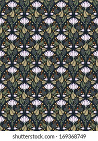 seamless pattern with lilies 