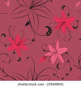 seamless pattern with lilies