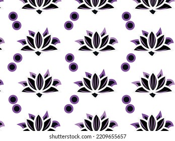 Seamless pattern with lilies and lotos