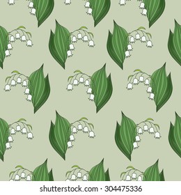 Seamless pattern lilies of the valley