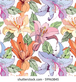 seamless pattern with lily