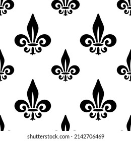 Seamless Pattern Lily Flower Heraldic Symbol Stock Vector (Royalty Free ...