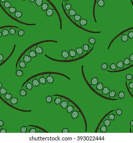 Seamless pattern with lily of the valley and snowdrop flowers. Vector illustration.