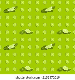 Seamless pattern with lime slices. Vector citrus fruit pattern. Summer design with juicy useful fruit. Vector pattern for fabric, packaging fresh summer juicy concept
