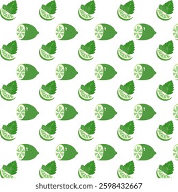 Seamless pattern with lime, summer pattern with citrus fruits, background