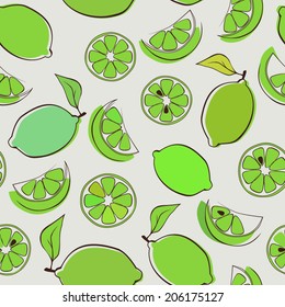 seamless pattern with limes