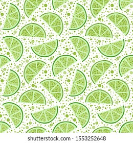 Seamless pattern with  limes. Perfect for wallpapers, pattern fills, web page backgrounds, surface textures, textile.
