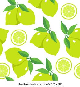 Seamless Pattern With Limes. Vector Illustration    