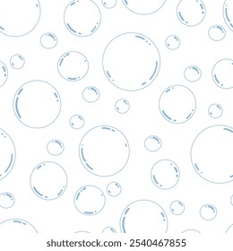 Seamless pattern with line art bubbles, abstract background, minimalist design, vector texture, circular shapes, airy, playful, perfect for fabric, wallpaper, wrapping