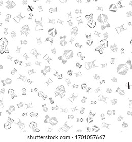 Colección de lencería femenina de arte lineal sin inconvenientes. Ropa interior de encaje , bragas, bragas, mechones aislados de fondo blanco. Ilustración vectorial.