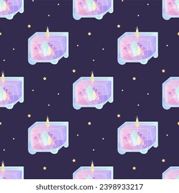Seamless pattern, line art, gel candle , ocultism magic