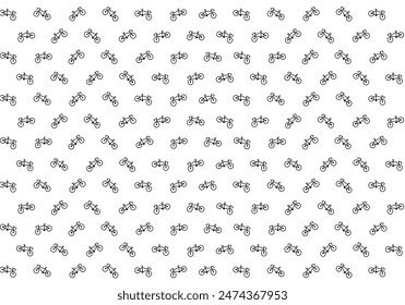 Seamless pattern with line bikes background