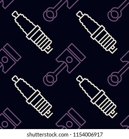 Seamless pattern with line car service icons for your design