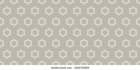 Seamless pattern with line convex Israeli star vector illustration