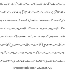 Seamless pattern line doodle hand drawing abstract isolated on background