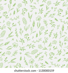 Seamless pattern with line grasses.