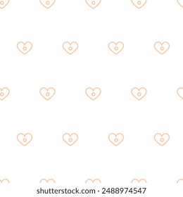 Seamless pattern with line hearts. Valentine's day simple background vector illustration.