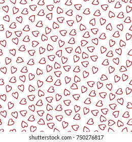 Seamless Pattern with Line Hearts for Valentine's Day