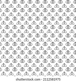 Seamless pattern with line icons of moth. Vector illustration.