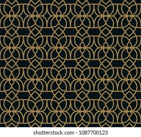 Seamless pattern with line ornament. Abstract modern geometric vector background.