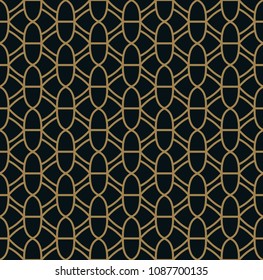 Seamless pattern with line ornament. Abstract modern geometric vector background.